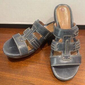 Clarks unstructured Blue adjustable Wedges